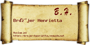 Brájer Henrietta névjegykártya